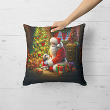 Load image into Gallery viewer, Shih Tzu and Santa Claus Throw Pillow