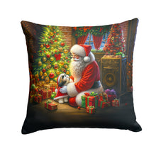 Load image into Gallery viewer, Shih Tzu and Santa Claus Throw Pillow