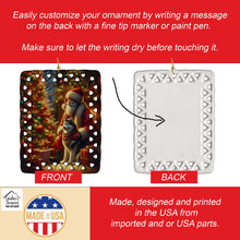 Load image into Gallery viewer, Siberian Husky and Santa Claus Porcelain Ornament