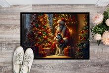 Load image into Gallery viewer, Siberian Husky and Santa Claus Doormat-24x36 Indoor / Outdoor Rug | Made in USA
