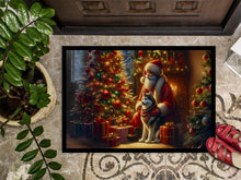 Load image into Gallery viewer, Siberian Husky and Santa Claus Doormat-24x36 Indoor / Outdoor Rug | Made in USA
