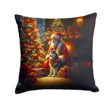 Load image into Gallery viewer, Siberian Husky and Santa Claus Throw Pillow - 14x14 Decorative Pillow – Art for Your Home &amp; Patio