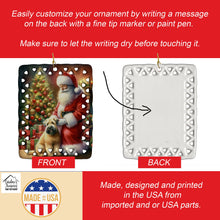 Load image into Gallery viewer, Wheaten Terrier and Santa Claus Porcelain Ornament