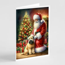 Load image into Gallery viewer, Wheaten Terrier and Santa Claus Greeting Cards - Blank Note Cards – 8-Pack of Artist-Designed Cards with Envelopes