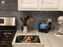 Load image into Gallery viewer, Wheaten Terrier and Santa Claus Glass Cutting Boards – Durable, Decorative Kitchen Art