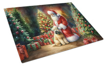 Load image into Gallery viewer, Wheaten Terrier and Santa Claus Glass Cutting Boards – Durable, Decorative Kitchen Art