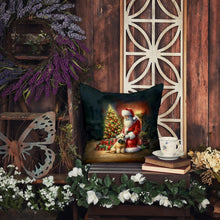 Load image into Gallery viewer, Wheaten Terrier and Santa Claus Throw Pillow - 14x14 Decorative Pillow – Art for Your Home &amp; Patio