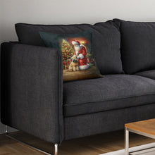 Load image into Gallery viewer, Wheaten Terrier and Santa Claus Throw Pillow - 14x14 Decorative Pillow – Art for Your Home &amp; Patio