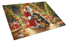 Load image into Gallery viewer, Tibetan Mastiff and Santa Claus Glass Cutting Boards – Durable, Decorative Kitchen Art