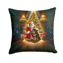 Load image into Gallery viewer, Tibetan Mastiff and Santa Claus Throw Pillow