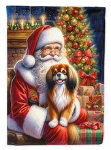 Load image into Gallery viewer, Tibetan Spaniel and Santa Claus House Flag
