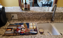 Load image into Gallery viewer, Tibetan Spaniel and Santa Claus Dish Drying Mat
