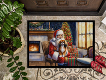 Load image into Gallery viewer, Tibetan Spaniel and Santa Claus Doormat