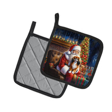 Load image into Gallery viewer, Tibetan Spaniel and Santa Claus Pot Holders - Set of 2 Decorative Kitchen Helpers | Made in the USA