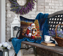 Load image into Gallery viewer, Tibetan Spaniel and Santa Claus Throw Pillow