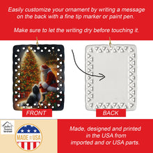 Load image into Gallery viewer, Tibetan Terrier and Santa Claus Porcelain Ornament