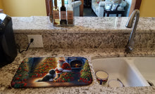 Load image into Gallery viewer, Tibetan Terrier and Santa Claus Dish Drying Mat