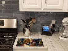 Load image into Gallery viewer, Tibetan Terrier and Santa Claus Glass Cutting Boards – Durable, Decorative Kitchen Art