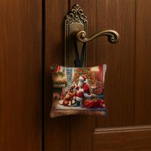 Load image into Gallery viewer, Vizsla and Santa Claus Hanging Square Fabric Ornament 3.5 × 3.5