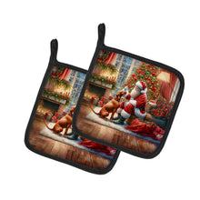 Load image into Gallery viewer, Vizsla and Santa Claus Pot Holders - Set of 2 Decorative Kitchen Helpers | Made in the USA