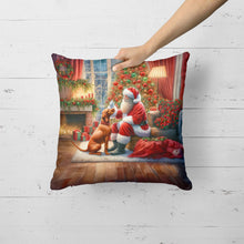 Load image into Gallery viewer, Vizsla and Santa Claus Throw Pillow