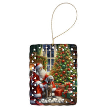 Load image into Gallery viewer, Weimaraner and Santa Claus Porcelain Ornament