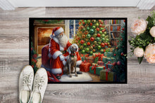Load image into Gallery viewer, Weimaraner and Santa Claus Doormat-24x36 Indoor / Outdoor Rug | Made in USA