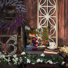 Load image into Gallery viewer, Weimaraner and Santa Claus Throw Pillow - 14x14 Decorative Pillow – Art for Your Home &amp; Patio