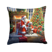 Load image into Gallery viewer, Weimaraner and Santa Claus Throw Pillow - 14x14 Decorative Pillow – Art for Your Home &amp; Patio