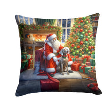 Load image into Gallery viewer, Weimaraner and Santa Claus Throw Pillow