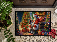 Load image into Gallery viewer, Welsh Springer Spaniel and Santa Claus Doormat-24x36 Indoor / Outdoor Rug | Made in USA