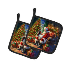 Load image into Gallery viewer, Welsh Springer Spaniel and Santa Claus Pot Holders - Set of 2 Decorative Kitchen Helpers | Made in the USA