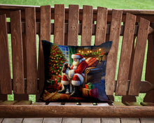 Load image into Gallery viewer, Welsh Springer Spaniel and Santa Claus Throw Pillow - 14x14 Decorative Pillow – Art for Your Home &amp; Patio