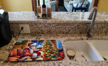 Load image into Gallery viewer, Westie and Santa Claus Dish Drying Mat