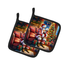Load image into Gallery viewer, Westie and Santa Claus Pot Holders - Set of 2 Decorative Kitchen Helpers | Made in the USA