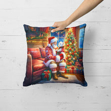 Load image into Gallery viewer, Westie and Santa Claus Throw Pillow