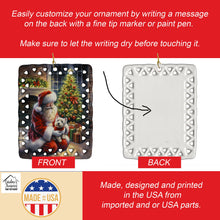 Load image into Gallery viewer, Westie and Santa Claus Porcelain Ornament