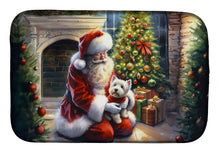 Load image into Gallery viewer, Westie and Santa Claus Dish Drying Mat