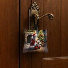 Load image into Gallery viewer, Westie and Santa Claus Hanging Square Fabric Ornament 3.5 × 3.5