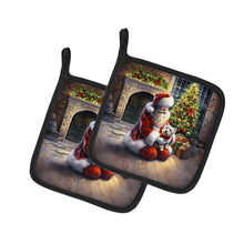 Load image into Gallery viewer, Westie and Santa Claus Pot Holders - Set of 2 Decorative Kitchen Helpers | Made in the USA