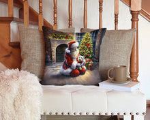 Load image into Gallery viewer, Westie and Santa Claus Throw Pillow - 14x14 Decorative Pillow – Art for Your Home &amp; Patio