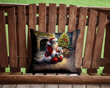 Load image into Gallery viewer, Westie and Santa Claus Throw Pillow - 14x14 Decorative Pillow – Art for Your Home &amp; Patio