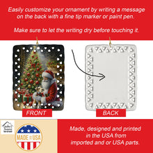 Load image into Gallery viewer, Fox Terrier and Santa Claus Porcelain Ornament