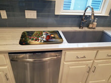 Load image into Gallery viewer, Fox Terrier and Santa Claus Dish Drying Mat