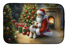 Load image into Gallery viewer, Fox Terrier and Santa Claus Dish Drying Mat