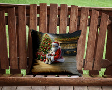 Load image into Gallery viewer, Fox Terrier and Santa Claus Throw Pillow - 14x14 Decorative Pillow – Art for Your Home &amp; Patio