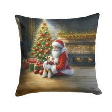 Load image into Gallery viewer, Fox Terrier and Santa Claus Throw Pillow