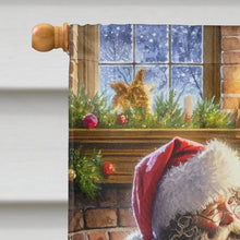 Load image into Gallery viewer, Wirehaired Pointing Griffon and Santa Claus House Flag