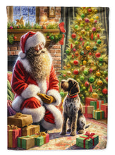 Load image into Gallery viewer, Wirehaired Pointing Griffon and Santa Claus House Flag