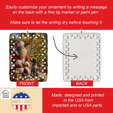 Load image into Gallery viewer, Wirehaired Pointing Griffon and Santa Claus Porcelain Ornament